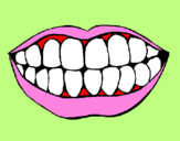 Desenho Boca e dentes pintado por maria e vitoria