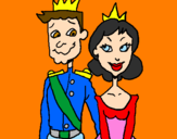 Desenho Príncipe e princesa pintado por Pamela