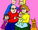 Desenho Família pintado por isabela