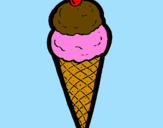 Desenho Cone de gelado pintado por sorvete da juju