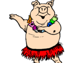 Desenho Porco havaiano pintado por Luciana