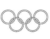 Desenho Argolas dos jogos olimpícos pintado por esgrima