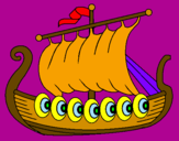Desenho Barco viking pintado por sofia s