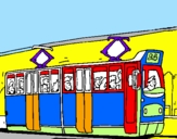 Desenho Eléctrico com passageiros pintado por gui