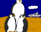 Desenho Familia pinguins pintado por pedro antonio