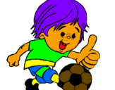 Desenho Rapaz a jogar futebol pintado por nauany
