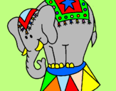 Desenho Elefante a actuar pintado por eliane