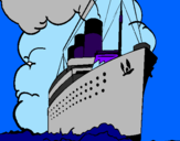 Desenho Barco a vapor pintado por Isa