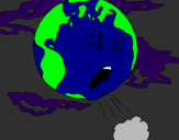 Desenho Terra doente pintado por ´margarida