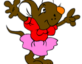 Desenho Rata com vestido pintado por Lislaine