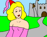 Desenho Princesa e castelo pintado por high school musical