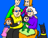 Desenho Família pintado por Amanda 