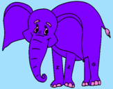 Desenho Elefante feliz pintado por Sofia e Priscila
