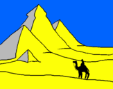 Desenho Paisagem com pirâmides pintado por joao