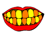 Desenho Boca e dentes pintado por inha