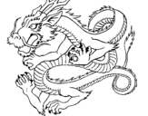 Desenho Dragão japonês pintado por Cristiano