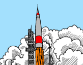 Desenho Lançamento foguete pintado por Tales Carvalho Leal