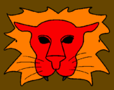 Desenho Leão pintado por pedro