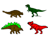 Desenho Dinossauros de terra pintado por mateus e augusto
