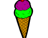 Desenho Cone de gelado pintado por emilly 4 anos
