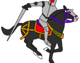 Desenho Cavaleiro a cavalo IV pintado por rg