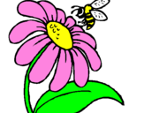 Desenho Margarida com abelha pintado por jessica sousa
