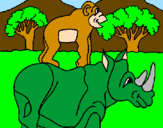 Desenho Rinoceronte e gracioso pintado por joão pedro da silva ramos