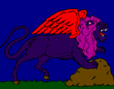 Desenho Leão alado pintado por Gabriel