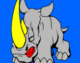 Desenho Rinoceronte II pintado por joao antunes