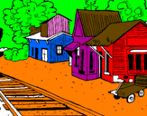 Desenho Estação de comboio pintado por david