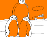 Desenho Familia pinguins pintado por julia