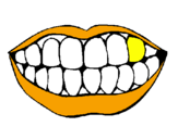 Desenho Boca e dentes pintado por lucca