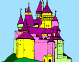 Desenho Castelo medieval pintado por Julia Moura
