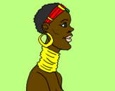 Desenho Africana pintado por jéssica