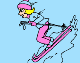 Desenho Esquiadora pintado por laura