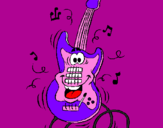 Desenho Guitarra pintado por Milinha