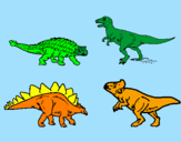Desenho Dinossauros de terra pintado por caio