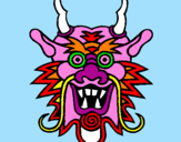 Desenho Cara de dragão pintado por sofia
