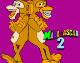 Desenho Madagascar 2 Manson & Phil 2 pintado por Jessica