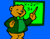 Desenho Professor urso pintado por joyce