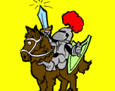 Desenho Cavaleiro a alçar a espada pintado por matheusvictorino sandiego