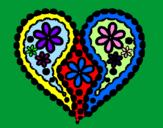 Desenho Coração de flores pintado por Roselia 