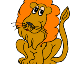Desenho Leão pintado por lugu