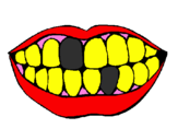 Desenho Boca e dentes pintado por susi