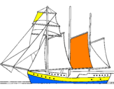 Desenho Veleiro de três mastros pintado por Luis