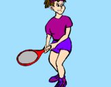 Desenho Rapariga tenista pintado por smg esque me aburro!