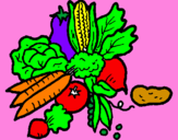 Desenho verduras pintado por lima