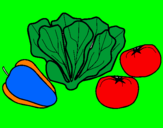 Desenho Verduras pintado por clara