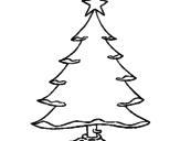Desenho Abeto com estrela pintado por árvore