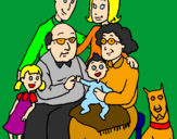 Desenho Família pintado por rebeca vitoria